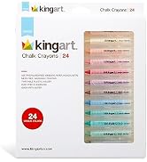 KINGART Chalk Crayons, Multi-Surface & Washable, Set of 24 Unique Vibrant Colors