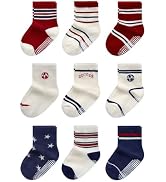 Bearbay Baby Toddler Essentials Non-Slip Crew Socks for Unisex Boys Girls | Full-Sole Silicone Gr...