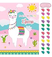 WERNNSAI Pin The Tail on The Llama Party Games - Llama Theme Birthday Party Supplies for Kids Gir...