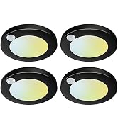 JULLISON 4 Inch Field Selectable 5CCT Black LED Motion Sensor Ceiling Light, 120V Wired Closet Li...
