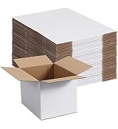 SPEPLA 40 Pack Small Shipping Boxes 8x6x6 Inches, White Corrugated Cardboard Mailing Boxes for Sh...