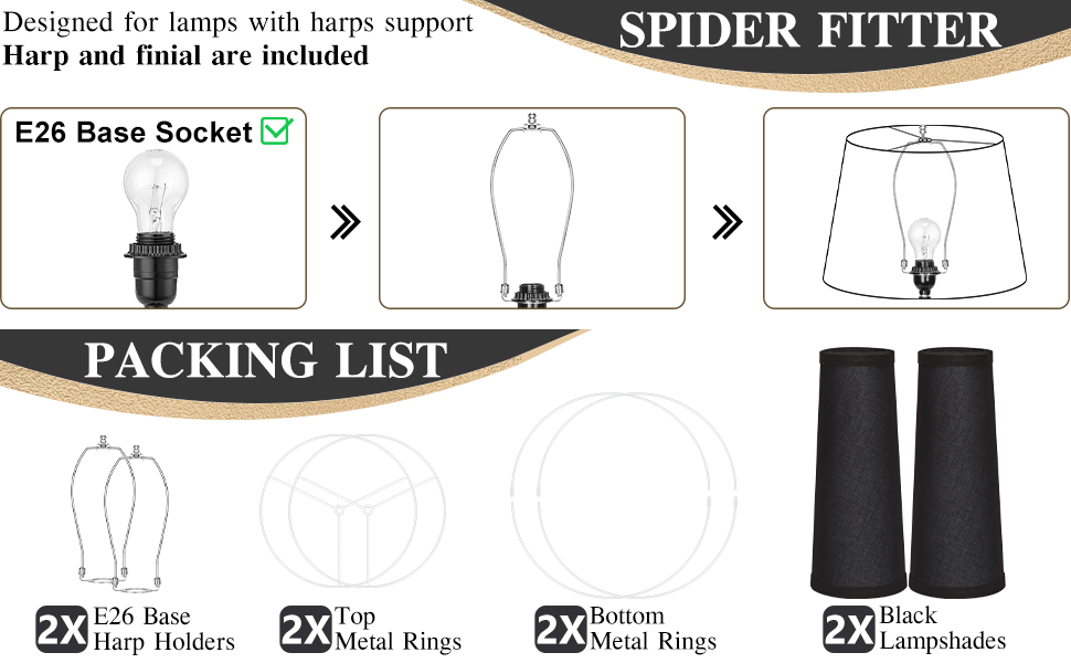 drum lamp shades for table lamps package