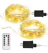 2 Pack Fairy String Lights Plug in, 33Ft 100 Micro Starry LED Twinkle Fairy Lights IP68 Full Wate...
