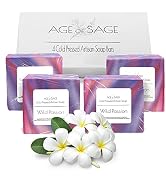 Age of Sage Handmade Natural Bar Soap Gift Set - 100% All Organic Vegan Bath Moisturizing Handmad...