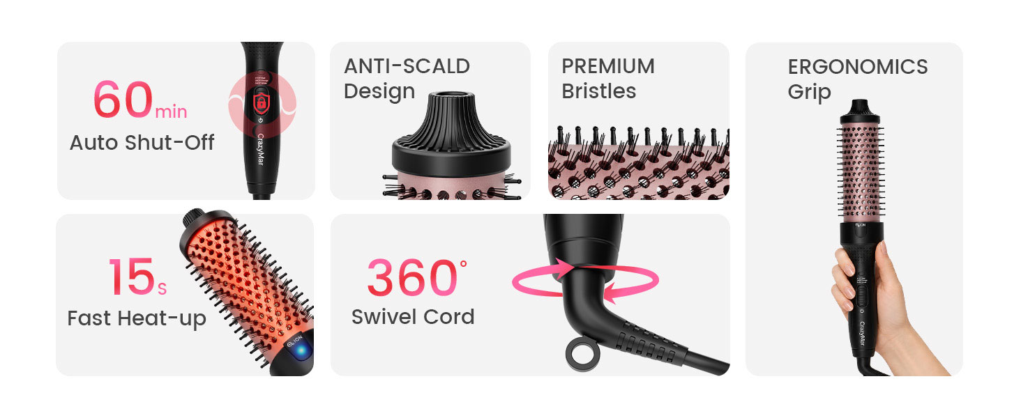 heated brush for short hair