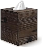 Tissue Box Cover Square, Wood Tissue Box Cover with Slide Bottom, Rustic Farmhouse Wooden Tissue ...