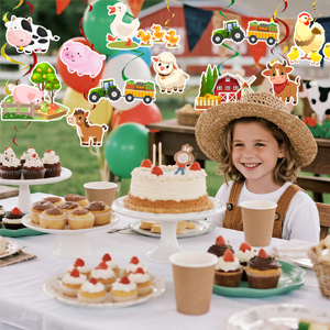 farm animal party hanging swirls