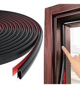ESUFEIR 19.7Feet Door Weather Stripping Door Seal Strip,Self-Adhesive Rubber Door Insulation Weat...