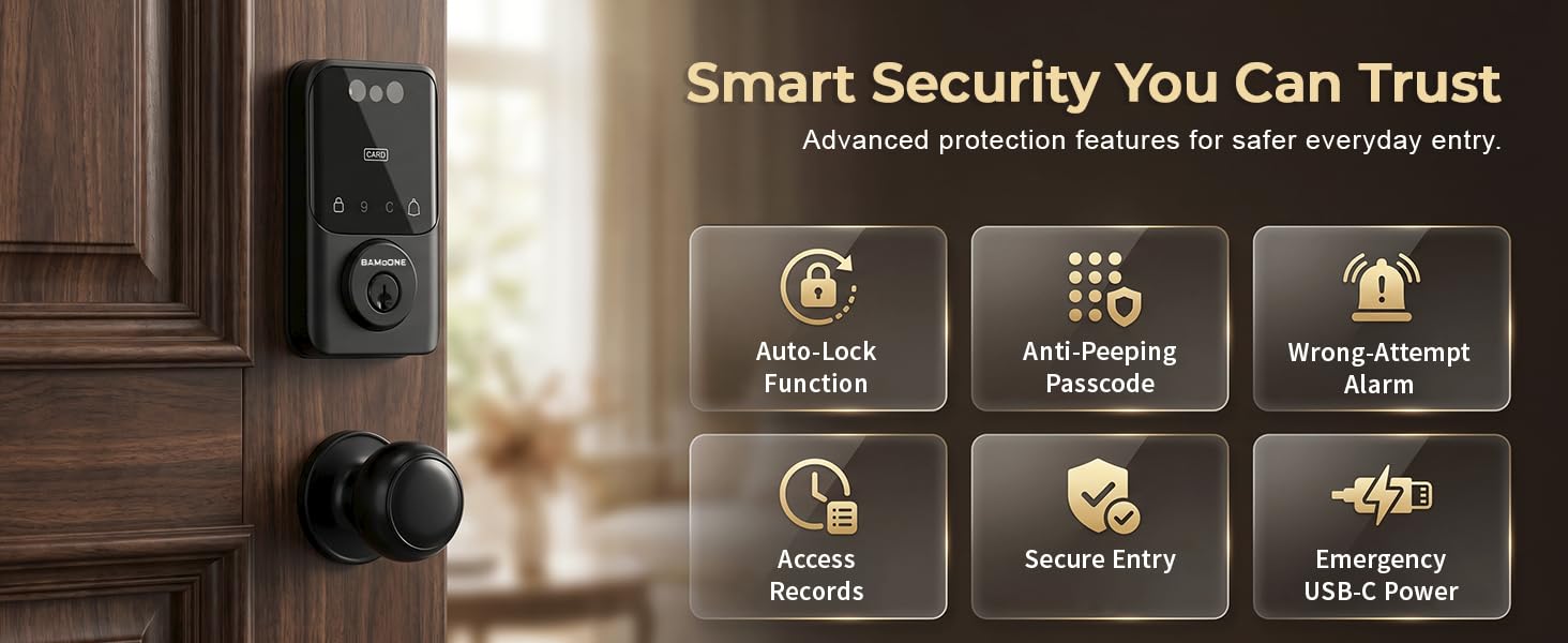 Smart door lock security features overview