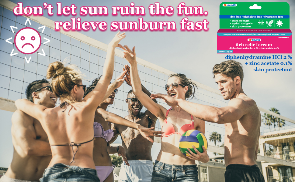 don't let sun ruin the fun, relieve sunburn fast