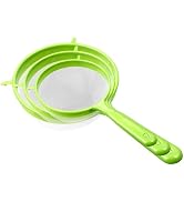 3 PCS/Set Flour Sifter with Long Handle, Plastic Hangable Flour Colander Powder Filter Strainer F...