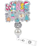 Christmas Badge Holder Retractable Clip - Cosmisun Snowman Badge Reel with Alligator Clip Glitter...