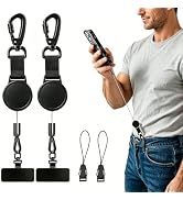 SUPBEE 2 Pack Anti-Theft Phone Tether, Retractable Phone Lanyard with Steel Cable, Metal Locking ...