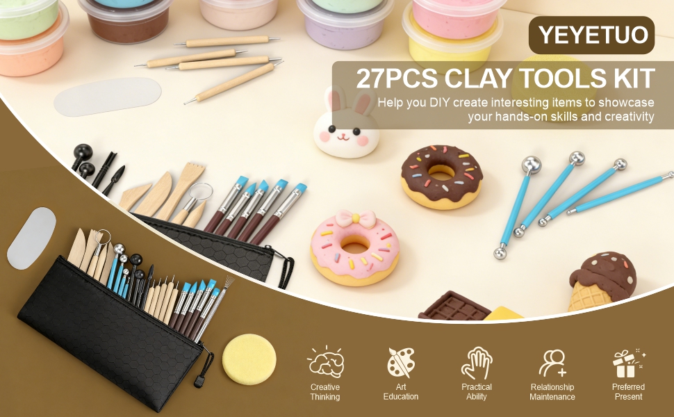 27PCS Air Dry Clay Tools Set for Your Imaginative Needs