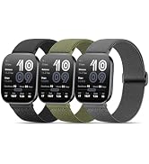 Kollody 3 Pack Nylon Elastic Watchband Compatible with Amazfit Bip 6/5/Active Max/Balance 2/1,22m...