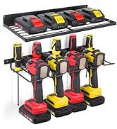 reliahom Power Tool Organizer Wall Mount, Cordless Drill Holder and Battery Shelf, Garage Tool St...