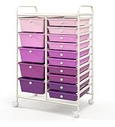 ARLIME 15-Drawer Storage Cart, 15 Drawer Trolley, Rolling Organizer Cart, Scrapbook Paper Organiz...