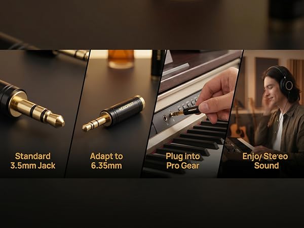 3.5mm to 1/4 inch Stereo Audio Adapter