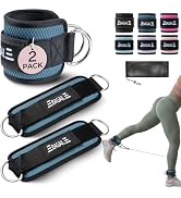 BAGAIL Ankle Straps for Cable Machines (2 Pack), Double D-Ring Ankle Cuffs with Extra Thick Paddi...