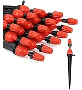 25pcs Drip Irrigation Emitters for 1/4" Irrigation Hose Accessories, Adjustable 360 Degree Water ...