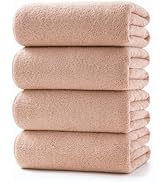 Lumimi Towels 4 Pack Soft Microfiber Bath Towel Set Salon Gym Yoga Travel Very Absorbent Light Qu...