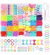 940Pcs Cotton Hair Accessories Set with Bow Clips, Rubber Bands, Elastic Holders, and Organizer B...