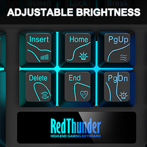 adjustable brightness gaming keyboard