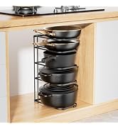 ORDORA Pots and Pans Organizer Rack under Cabinet 16.59" Tall, 5-Tier Pan Organizers inside Cabin...