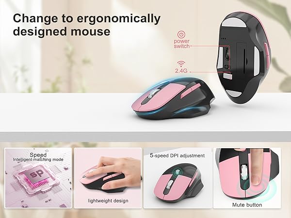 Ergonomic Wireless Keyboard and Mouse