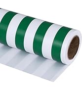 RUSPEPA Wrapping Paper - Mini Roll - Green and White Stripe Design Perfect for Christmas, Birthda...