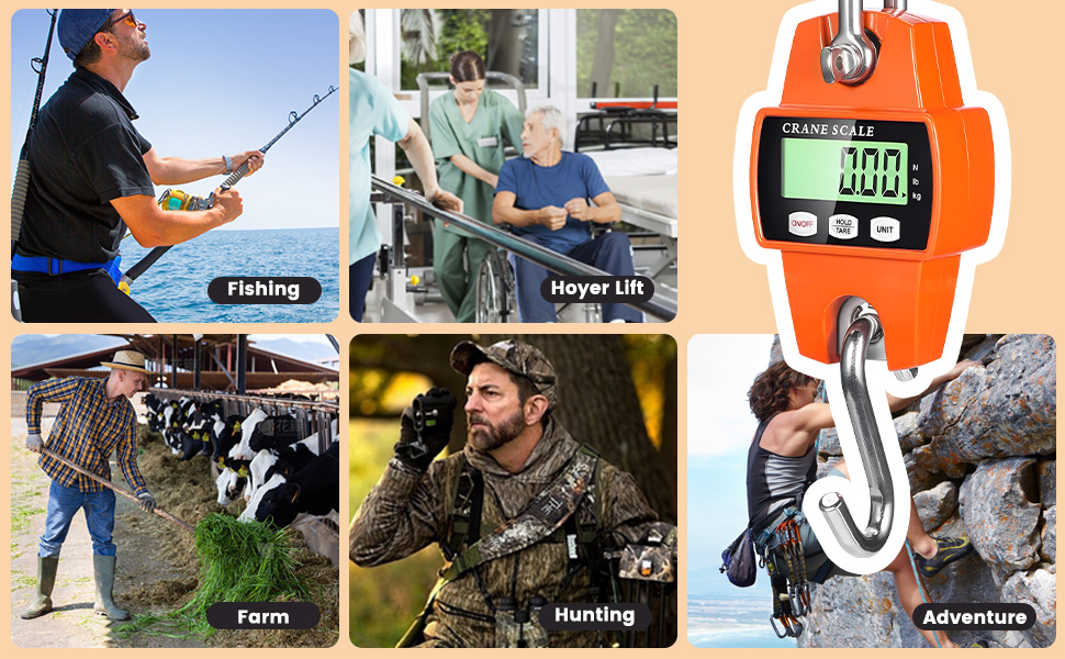 Digital Hanging Scale, 1102lb Crane Scale, 500kg Digital Electronic Weighing Scale