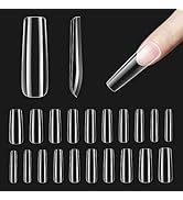 Beetles Gel Nail Kit Gel Nail Tips, 500Pcs Pre-shaped Long Square Gelly Tips Clear Press on Nail ...