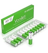 Voniko Rechargeable AA NiMH Enecycle Double A Batteries 12 Pack – Ultra Long Lasting, 2100mAh, Re...