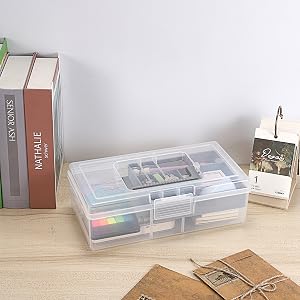 Plastic Carry Storage Box with Removable Dividers