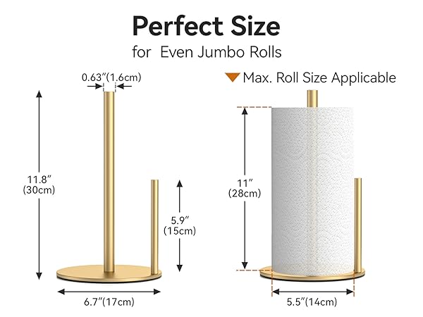 It has Perfect size for even Jumbo Rolls