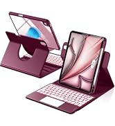 Hamile for iPad Air 11-inch & Air 5/4th Generation Case with Keyboard - 360 | Rotation Detachable...
