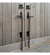 2 Pack 18" Heavy Duty Cane Bolt Gate Drop Rod Stopper Hardware,Wrought Iron Gate Ground Latches f...