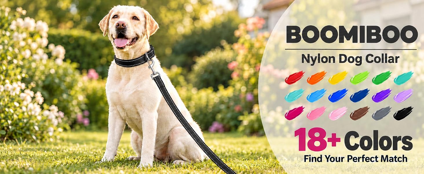 Small Dog Collar, Reflective Puppy Collar, Adjustable Neoprene Padded,Breathable Nylon for Large Dog
