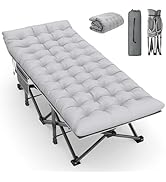 Slendor Oversized XXL Camping Cot, Folding Cot for Adults, 79" L x 32" W x 19" H Sleeping Bed wit...