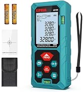 Laser Distance Measure 328ft with 2 Bubble Levels,M/in/Ft Unit switching Backlit LCD,99 Sets Data...