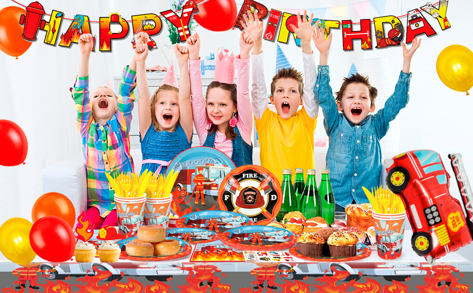 firetruck birthday decorations