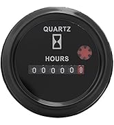 Quartz Hour Meter 12-36V DC AC with 6 Digital Display Accurate Round Hour Gauge Tester for Boat C...