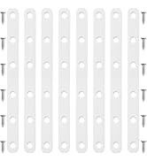 8 Pack White Straight Brackets, 8 Inch Stainless Steel Flat Brace Mending Plates, Heavy Duty Repa...
