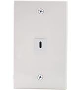 Halokny 1 Port USB-C Wall Outlet, USB Type C Keystone Jack Wall Plate, White, 2.76" x 4.53"