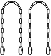 SELEWARE 2 Pack 40 Inch Hanging Swing Chain with 4 Carabiners, 1000LB Capacity Plastic Coated Han...