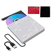 GODBPNYMU External CD/DVD Drive for Laptop, USB CD Drive, USB C Plug and Play Optical Drive, Port...