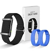 WuzuTech Herz P1 Smart Band + Blue Strap – Fitness & Sleep Tracking Wristba, Extra Adjustable Nyl...