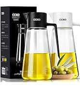 CCKO Olive Oil Dispenser Bottle 19oz Glass Oil Bottle for Kitchen, Auto Flip No Drip Cooking Oil ...
