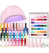 Beetles Gel Nail Polish Kit with U V Light -35 Colors Gel Polish Set 68 Pcs One Color One Bottle ...