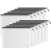 SUNEE Plastic Mesh Zipper Pouch 11x16 in (Black, 12 Packs) Extra Large Zip File Bags for Office S...